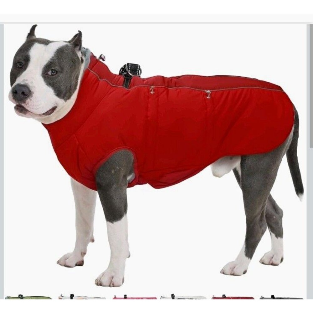 Red Dog Winter Coat Size M Polyester Warm Winter Apparel Pit Bull